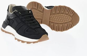 Maison Margiela M22 Lace-Up Nylon Sneakers With Raw-Edge Details size 35