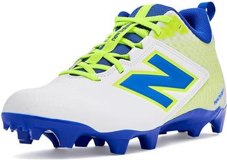New Balance Rush V5 Mid Lacrosse Cleats Mens Shoes White/Blue Gemstone/Hi-lite : 10.5 D - Medium, Textile