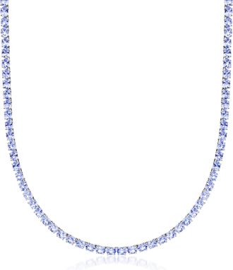 Ross-Simons Tanzanite Tennis Necklace in Sterling Silver