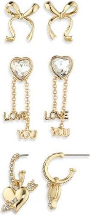 BaubleBar Share the Love 3-Pack Earrings Set in Clear at Nordstrom Rack
