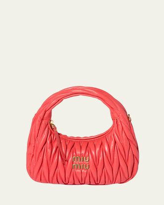Miu Miu Matelasse Quilted Top Handle Hobo Bag