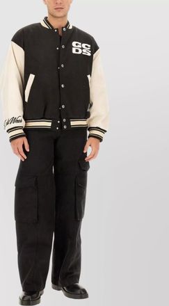 GCDS varsity bomber jacket contrast sleeves