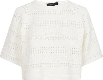 Max Mara Max Mara Weekend Sweaters - Dames - Ronde hals truien - Wit - XS - Katoen - Truien & Vesten