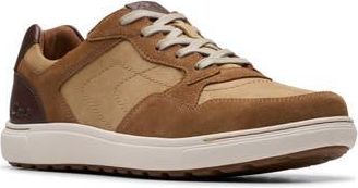 Clarks Mapstone Lace-Up Leather Sneaker in Cola Combi at Nordstrom Rack, Size 10.5