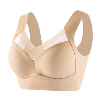 Generic Wmbra Posture Correcting Bra for Older Women UK Summer Wireless Push Up Crossover Bras Ladies Full Back Cover Plus Size Bras Breathable Everyday Comfo