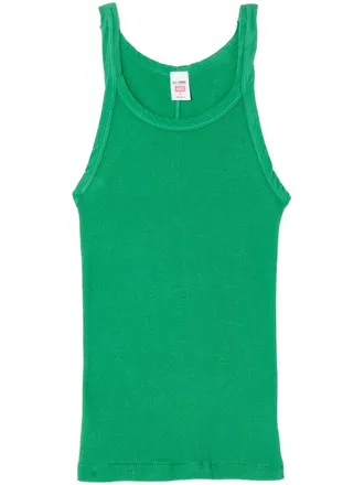 Re/Done ribbed-knit tank top - women - Cotton - S - Green