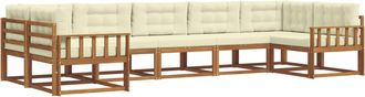 vidaXL Conjunto De Sof&aacute;s De Exterior 7 Uds. Natural Y Crema Vidaxl