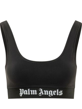 Palm Angels Black Logo Scoop Neck Tank Top