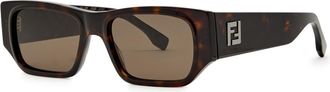 Fendi Rectangle-frame Sunglasses - Brown Havana - One Size