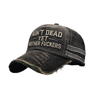 Generic Funny Retro Old Man Club Print Casual Hat, Aint Dead Yet Vintage Distressed Baseball Cap, Adjustable for Humor Lovers (1pc)