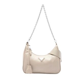 Prada Pre-owned Vintage Satchel - Dames - Pre-owned - Beige - Maat: ONE Size Nylon