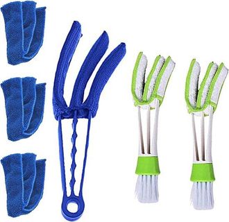 No Brand Incluye 3 Cepillos Para Limpiar Persianas Enrollables Y 3 Pa&ntilde;os De Limpieza Intercambiables, Aptos Para Limpiar Persianas Enrollables, Rejas Y Radiado