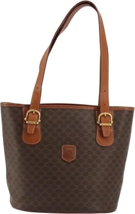 Celine Vintage Macadam Canvas Brown Canvas Backpack Bag (Pre-Owned)