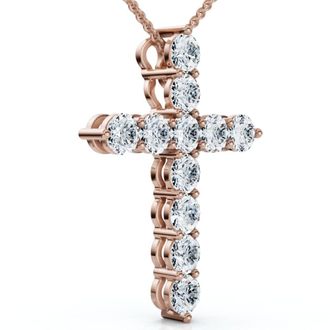 Pompeii3 1.25Ct Diamond Cross 14k Gold 18 Necklace 1 Tall Lab Grown