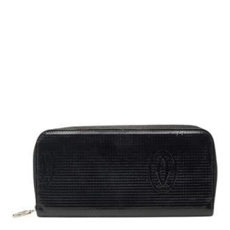 Cartier Pre-owned Wallets, female, Black, Size: ONE SIZE Pre-owned Happy Birthday Patent Leather Long Wallet