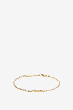 Saint Laurent Goldenes Armband mit Strass Cassandre
