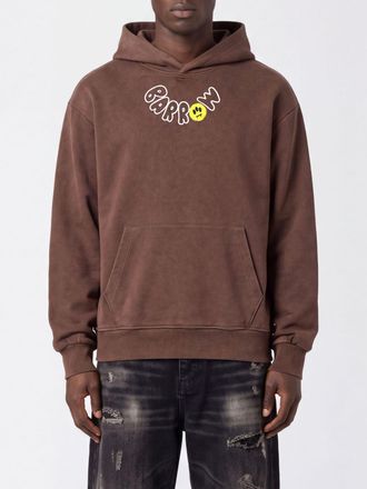 Barrow Felpa relaxed fit in cotone con cappuccio, stampa logo e Teddy bear