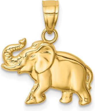 Diamond2Deal 14k Yellow Gold Elephant Pendant