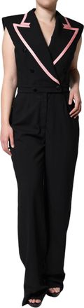 Dolce & Gabbana Womens Black Wool Blend Sleeveless Jumpsuit Dress