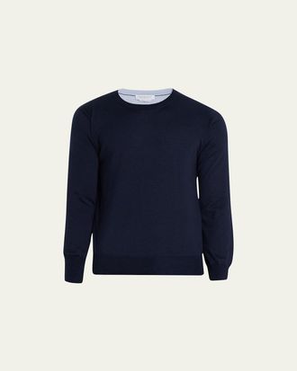 Gabriela Hearst Mens Wells Cashmere-Silk Reversible Pullover Sweater