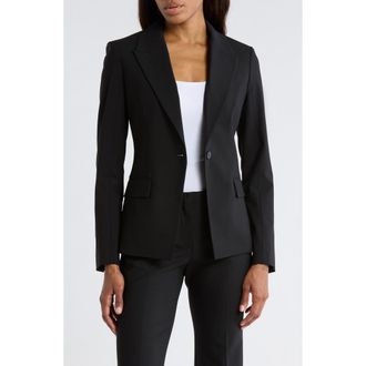 Theory Angled Stretch Wool Blazer in Black at Nordstrom Rack, Size 12