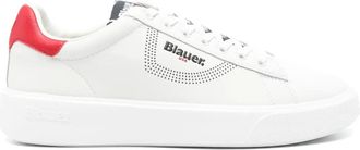 Blauer Sneakers in pelle - Bianco