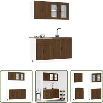 vidaXL Truciolato - Set Mobili da Cucina 4 pz Porto Rovere Marrone in Truciolato