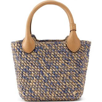 Helen Kaminski Mini Ampara Woven Tote Bag in Lapis Melange/Beige at Nordstrom