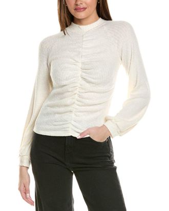 Project Social T LAmour Ruched Cozy Mock Neck Top