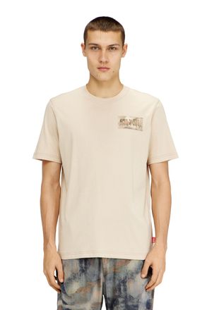 Diesel T-shirt with camouflage patch - T-Shirts - Man - Brown