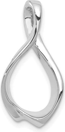 Diamond2Deal 14k White Gold Slide Fits up to 2mm Regular/4mm Fancy or Reversible Omega