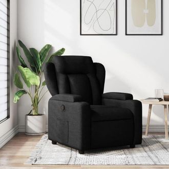 vidaXL Sill&oacute;n Reclinable De Tela Negra Vidaxl