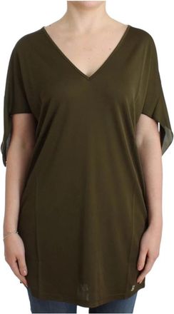 John Galliano Top met korte mouwen - Dames - T-shirts - Groen - M - Rayon - Tops