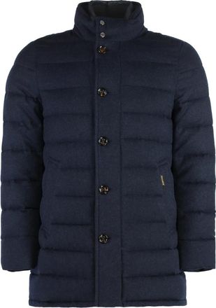 Moorer Kasjmier donsjack met ganzendons - Heren - Gewatteerde jassen - Blauw - XS - Kasjmier - Jassen