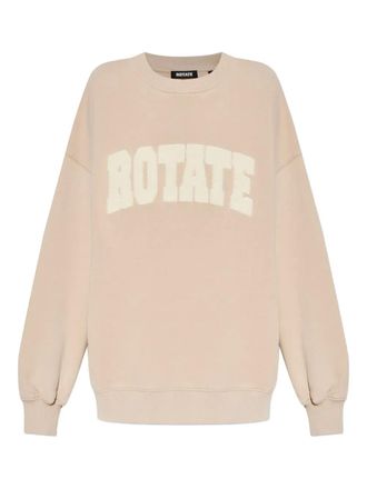 Rotate logo-appliqué sweatshirt - women - Organic Cotton - S - Neutrals