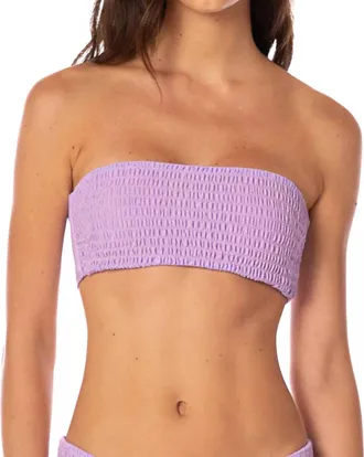 Maaji Artemis Strapless Bandeau Reversible Bikini Top In Purple Lavender