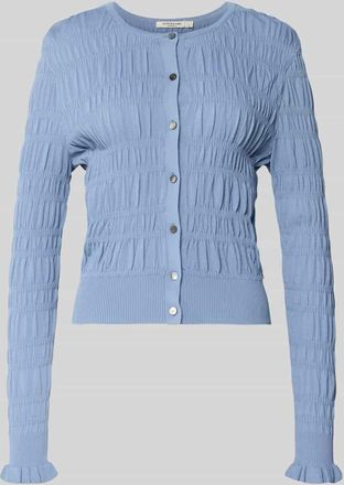 Scotch & Soda Cardigan mit Smok-Details und Rundhalsausschnitt in Bleu, Gr&ouml;&szlig;e XL