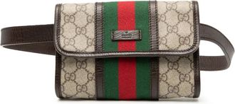 Gucci 2000-2015 GG Supreme Web belt bag - Marrone