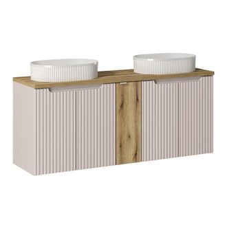 Petits Meubles Mueble doble lavabo 140cm 5 puertas paneles de melamina y mdf