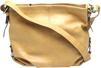 Coach Pre-owned Cross Body Bags, female, Beige, Size: ONE SIZE Pre-owned Leather Shoulder Bag