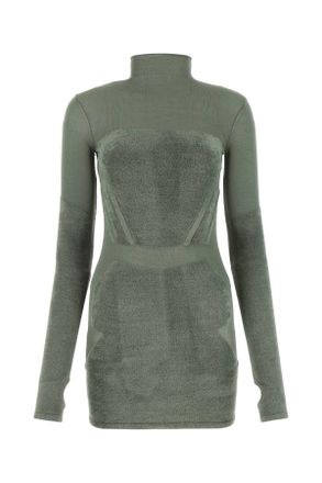 Dion Lee Sage Green Stretch Viscose Blend Mini Dress