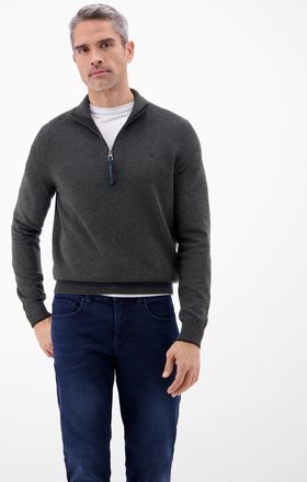 Lerros Sweatshirt LERROS Troyer in Strukturqualit&auml;t, Herren, Gr. XXL, schwarz, 100% Baumwolle, Sweatshirts Sweatshirt, Herrensweatshirt aus 100% Baumwolle & 