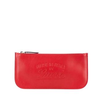 Gucci Pre-owned Pouch - Dames - Pre-owned - Rood - Maat: ONE Size Leer