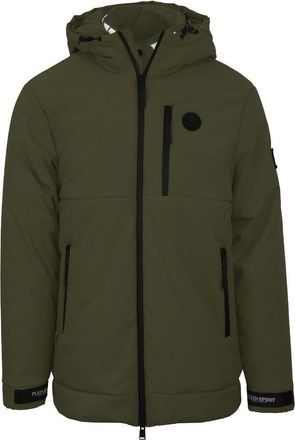 Plein Sport Padded Small Circular Logo Branded Green Jacket