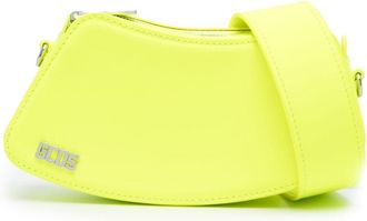 GCDS small Comma crossbody bag - unisex - Calf Leather/Viscose - One Size - Yellow
