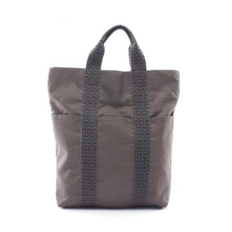 Herm&egrave;s Gray Nylon Canvas Handbag Tote Bag (Pre-Owned)