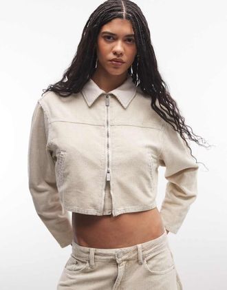 Liquor & Poker Giacca squadrata in velluto a coste lavaggio acido con colletto a contrasto in coordinato-Blu