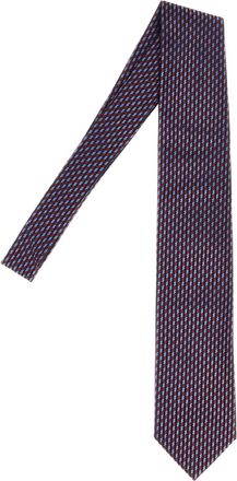 Brioni Patterned Silk Necktie - Burgundy