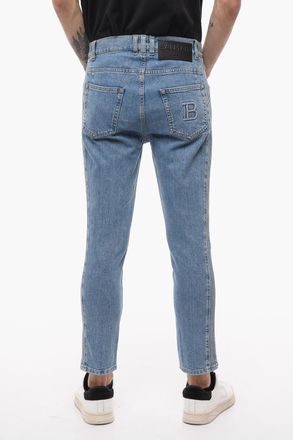 Balmain Jeans Tapered Fit Con Dettagli Laterali 17cm Balmain