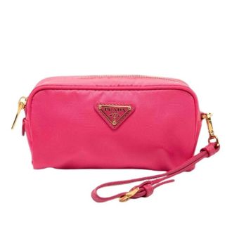 Prada Pre-owned Pouch Bag - Dames - Pre-owned - Roze - Maat: ONE Size Leer